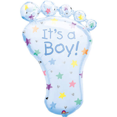 Foil Balloon - Shape - Baby Foot - "It's a Boy" - 58 x 82 cm